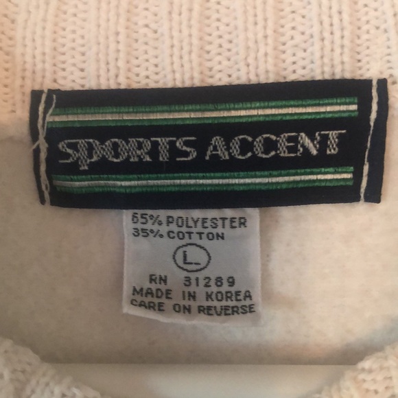 VTG fall stand collar Y2k artsy Christmas Santa Reindeer ribbed sweater - Picture 7 of 13